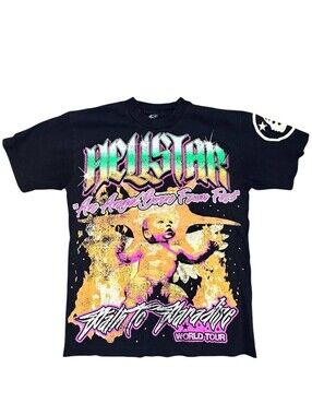 Hellstar Angel Fire Tour Capsule 6 T Shirt Black Small